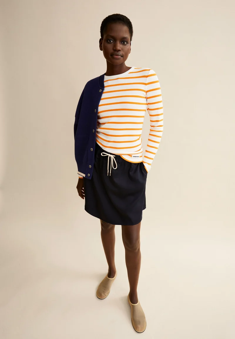 MAYWAA STRIPES | white-light tangerine