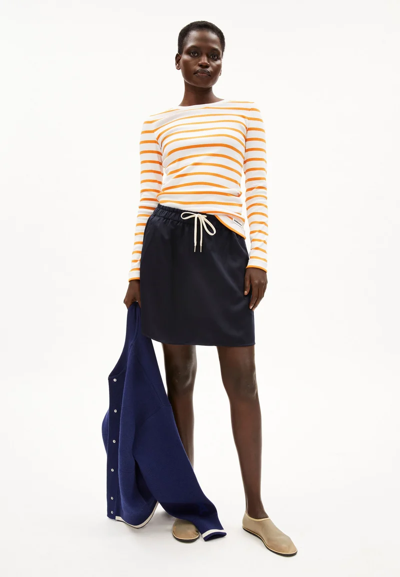 MAYWAA STRIPES | white-light tangerine