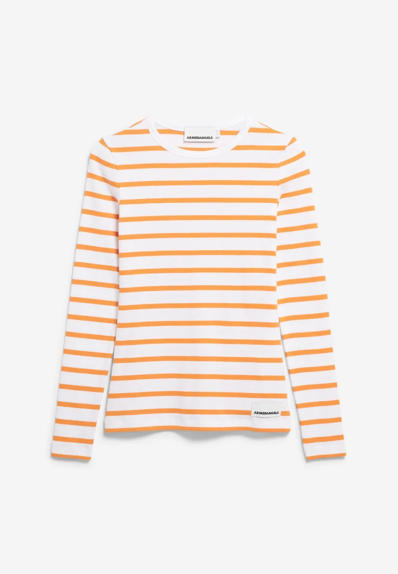 MAYWAA STRIPES | white-light tangerine
