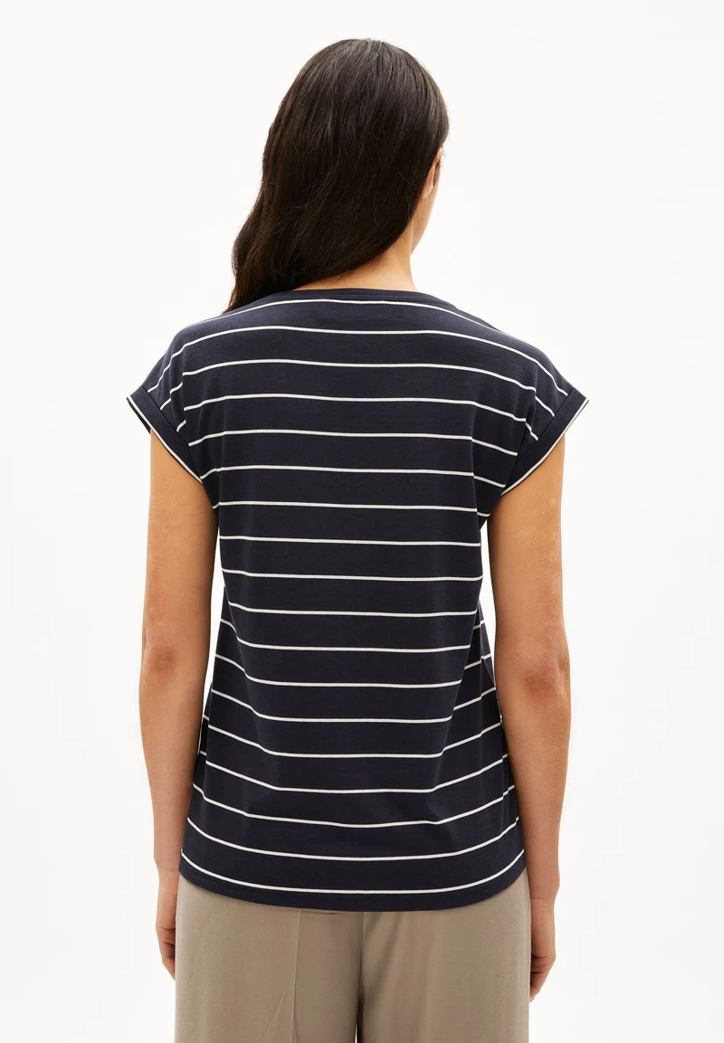 JILAANA FINE STRIPES | night sky-oatmilk