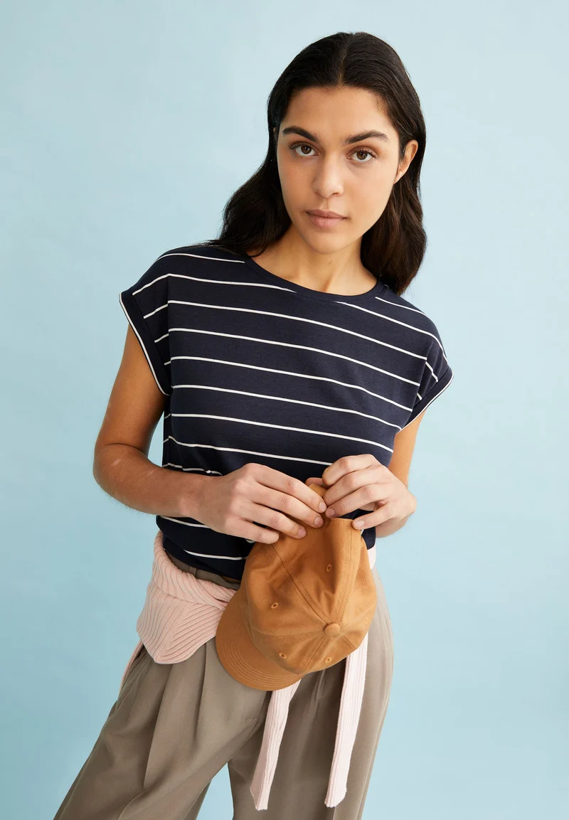 JILAANA FINE STRIPES | night sky-oatmilk