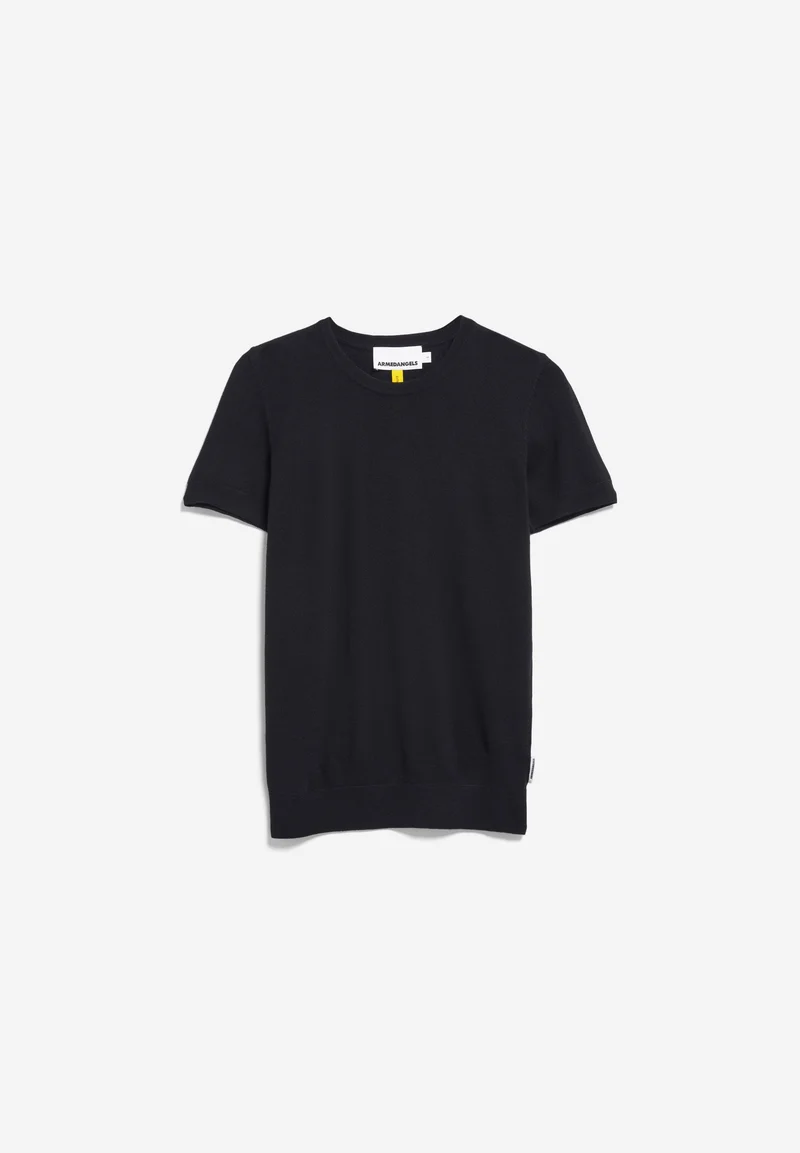 GUILIAA MERINO STRICK T-SHIRT | black