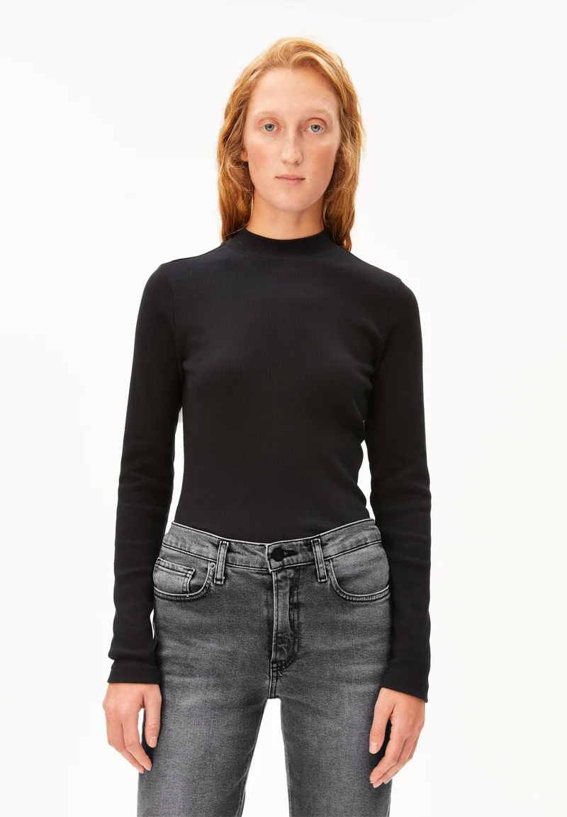 FATIMAARA RIPP-LANGARMSHIRT | black