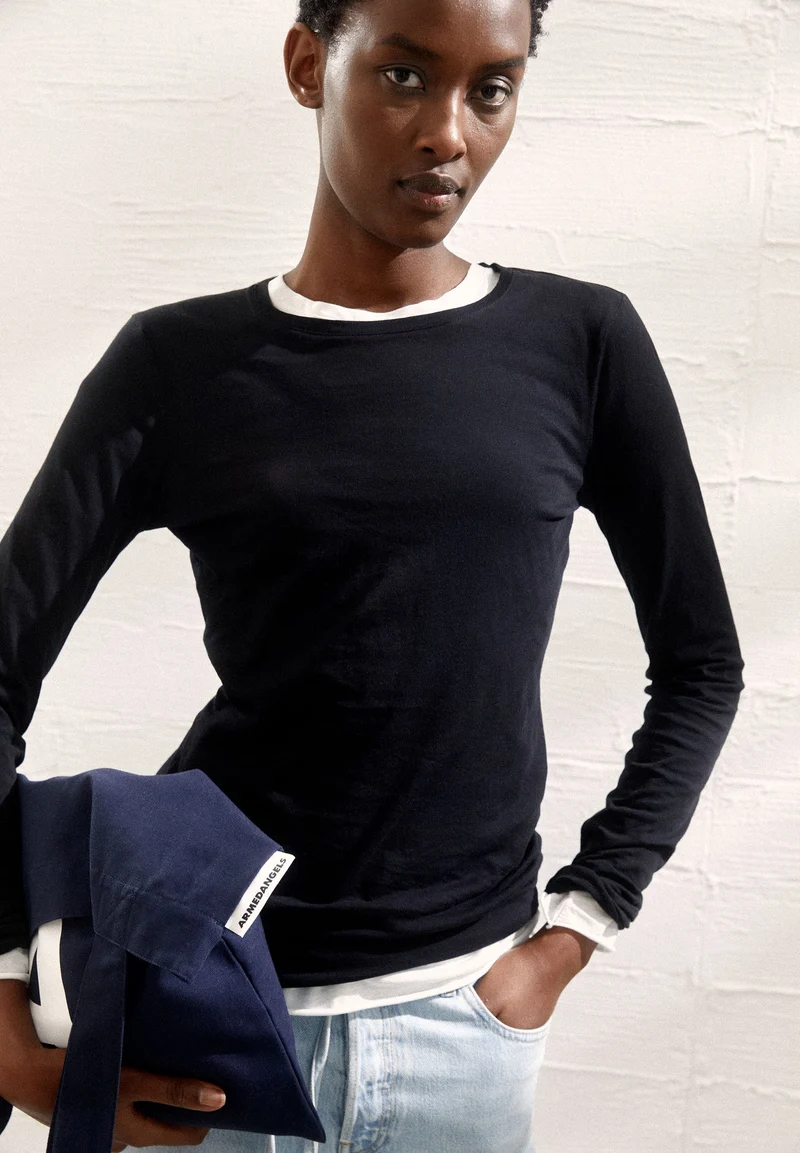 EINIAARA SOFT LANGARMSHIRT | black
