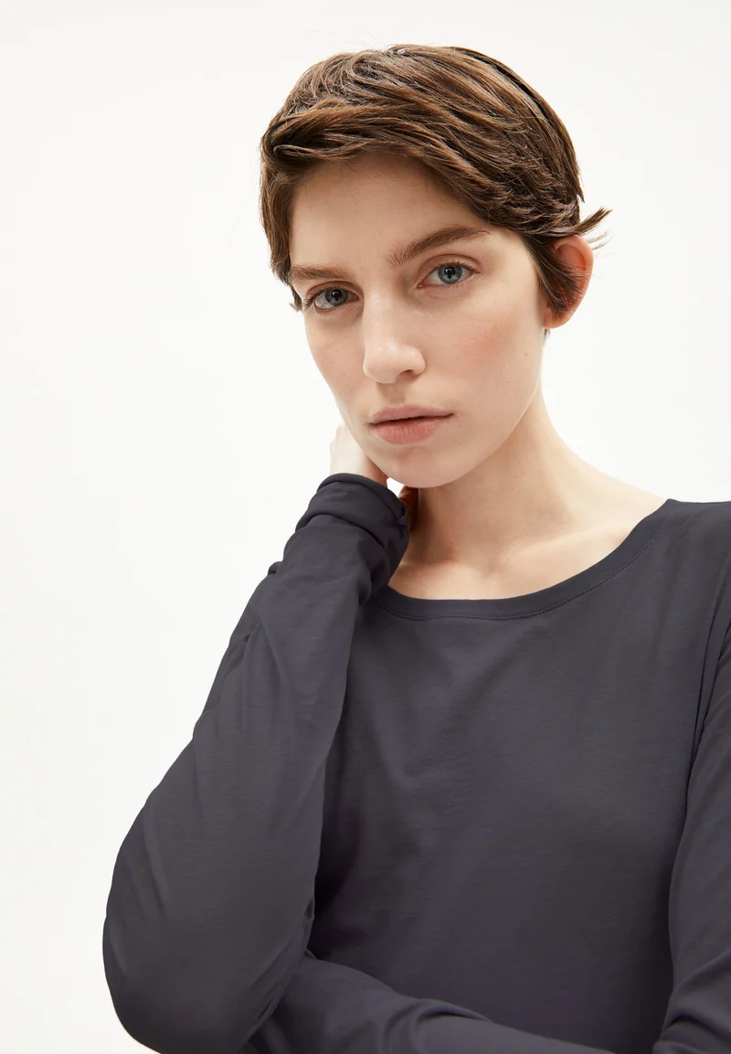 EINIAARA SOFT LANGARMSHIRT | dark steel