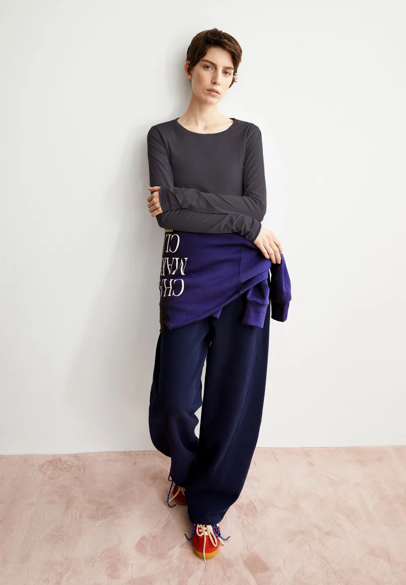 EINIAARA SOFT LANGARMSHIRT | dark steel