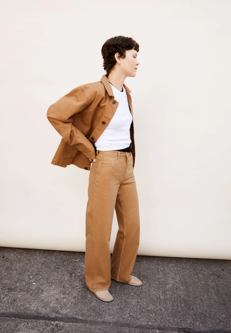 ENIJAA HIGH WAIST WIDE JEANS | beige blond