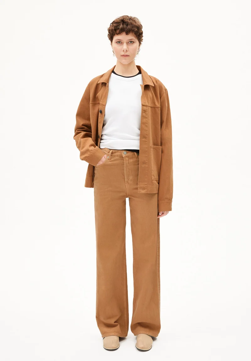 ENIJAA HIGH WAIST WIDE JEANS | beige blond