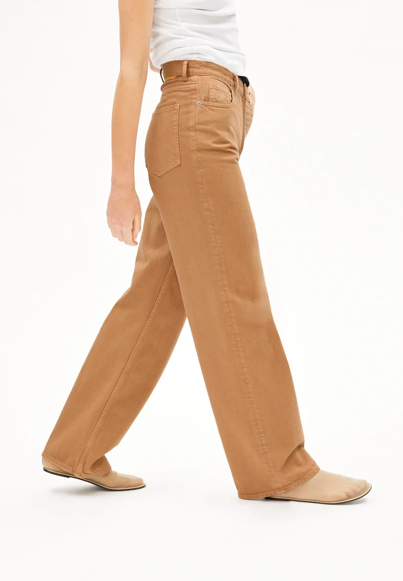 ENIJAA HIGH WAIST WIDE JEANS | beige blond