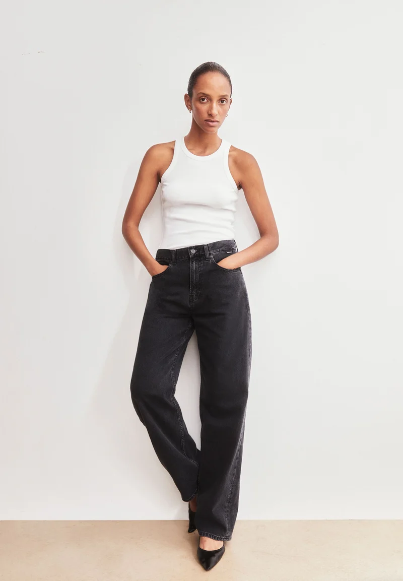 HAAYI LOW WAIST BAGGY JEANS | ebony black
