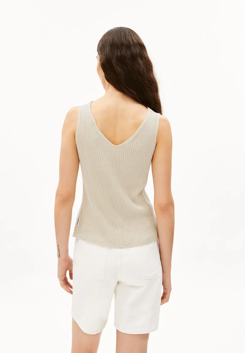 LEINEN-MIX STRICKTOP | raw white