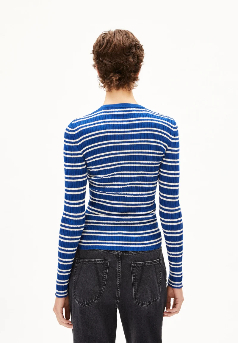 ALAANIA CHIFFRON STR | lapis blue-oatmilk