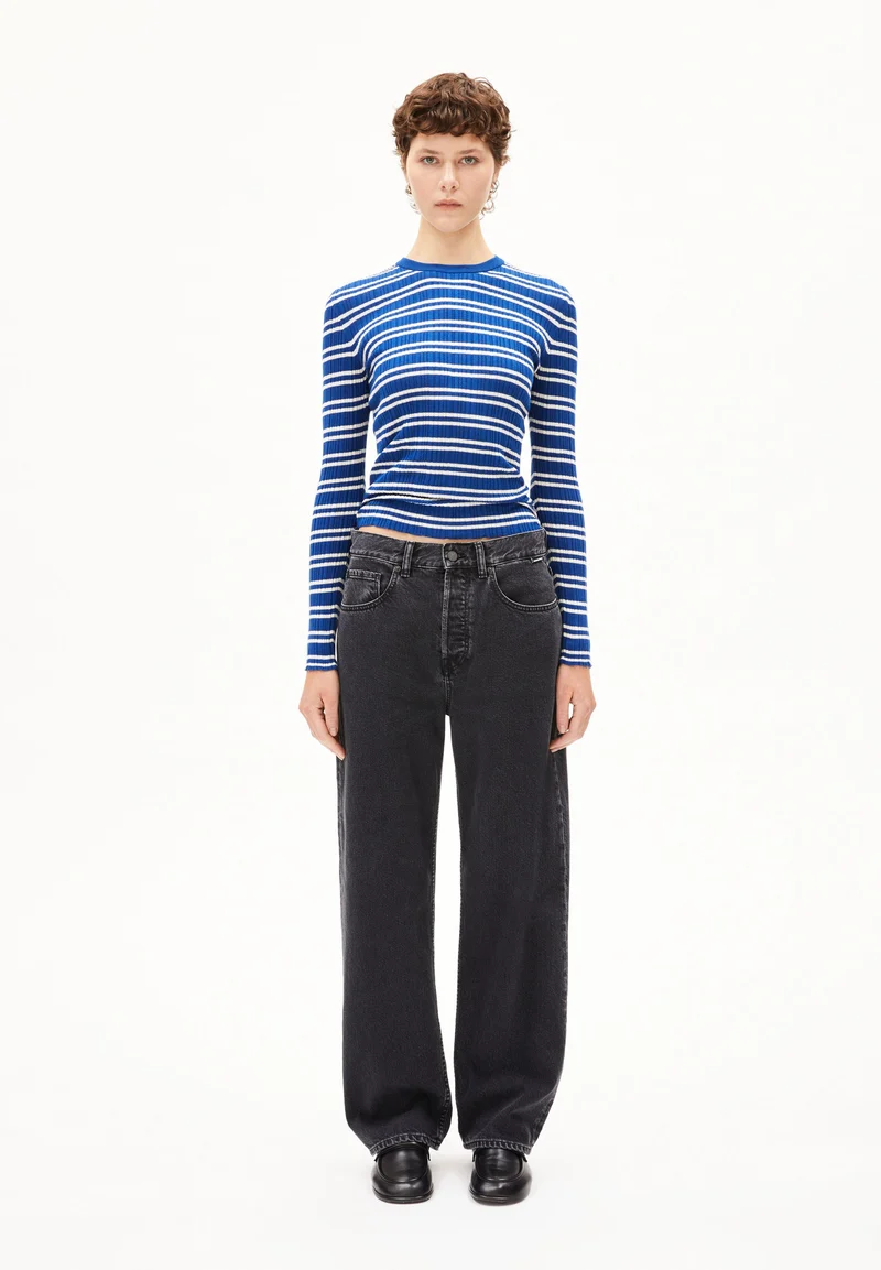 ALAANIA CHIFFRON STR | lapis blue-oatmilk