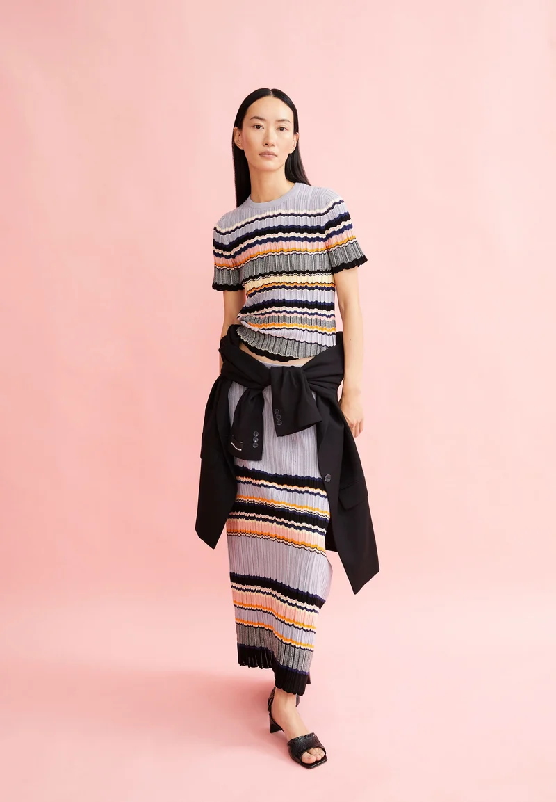 MAAYA STRIPES | misty morning-deep rosalilly