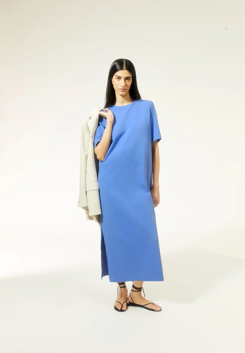 XELINAA JERSEY-MIDI-KLEID | blue bloom