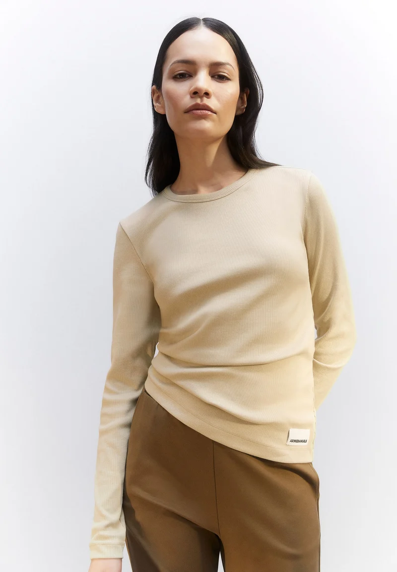 FATIMAARA RIPP-LANGARMSHIRT | gravel