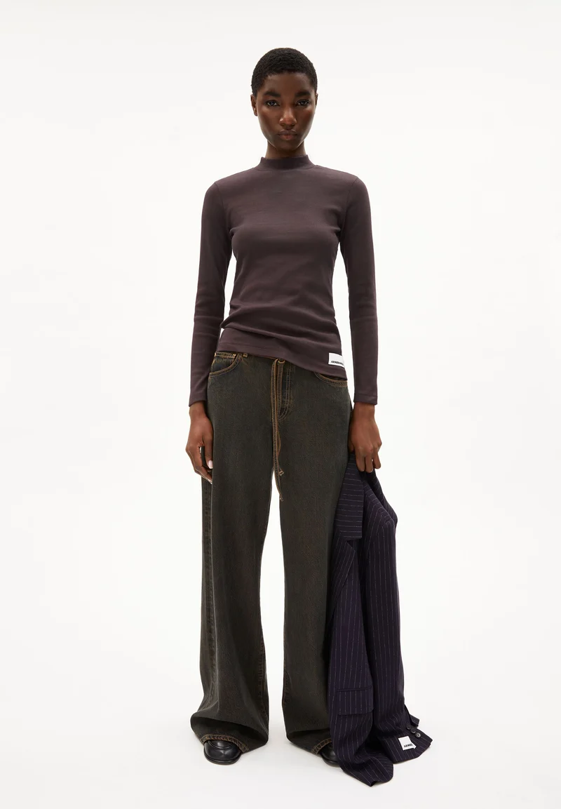 FATIMAARA RIPP-LANGARMSHIRT | coffee