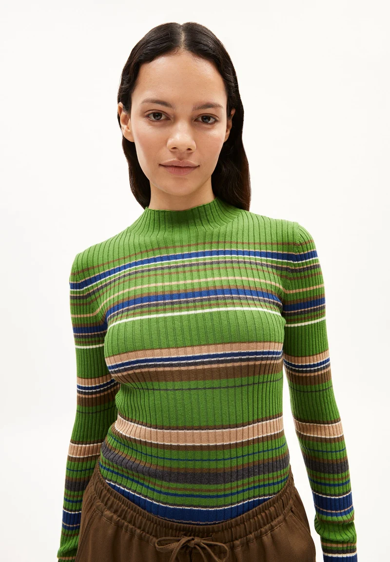 ALAANIA NEW STRIPES | ivy green-cinnamon dust