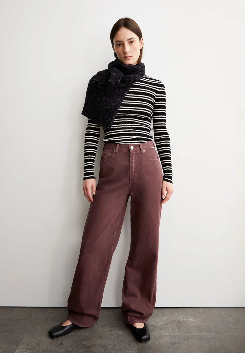 ENIJAA HIGH WAIST WIDE JEANS | dark berry