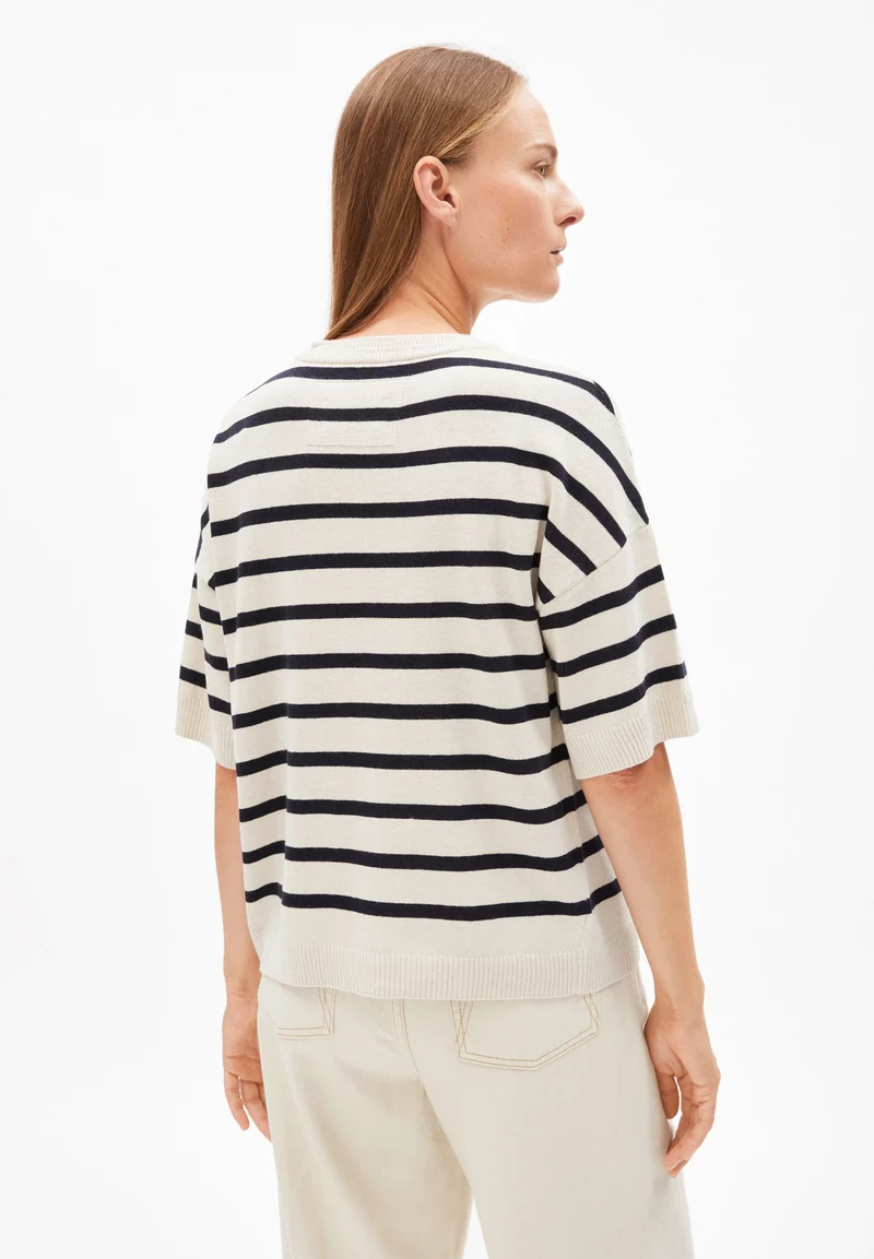 LIZAA LINO STRIPES | raw white-night sky