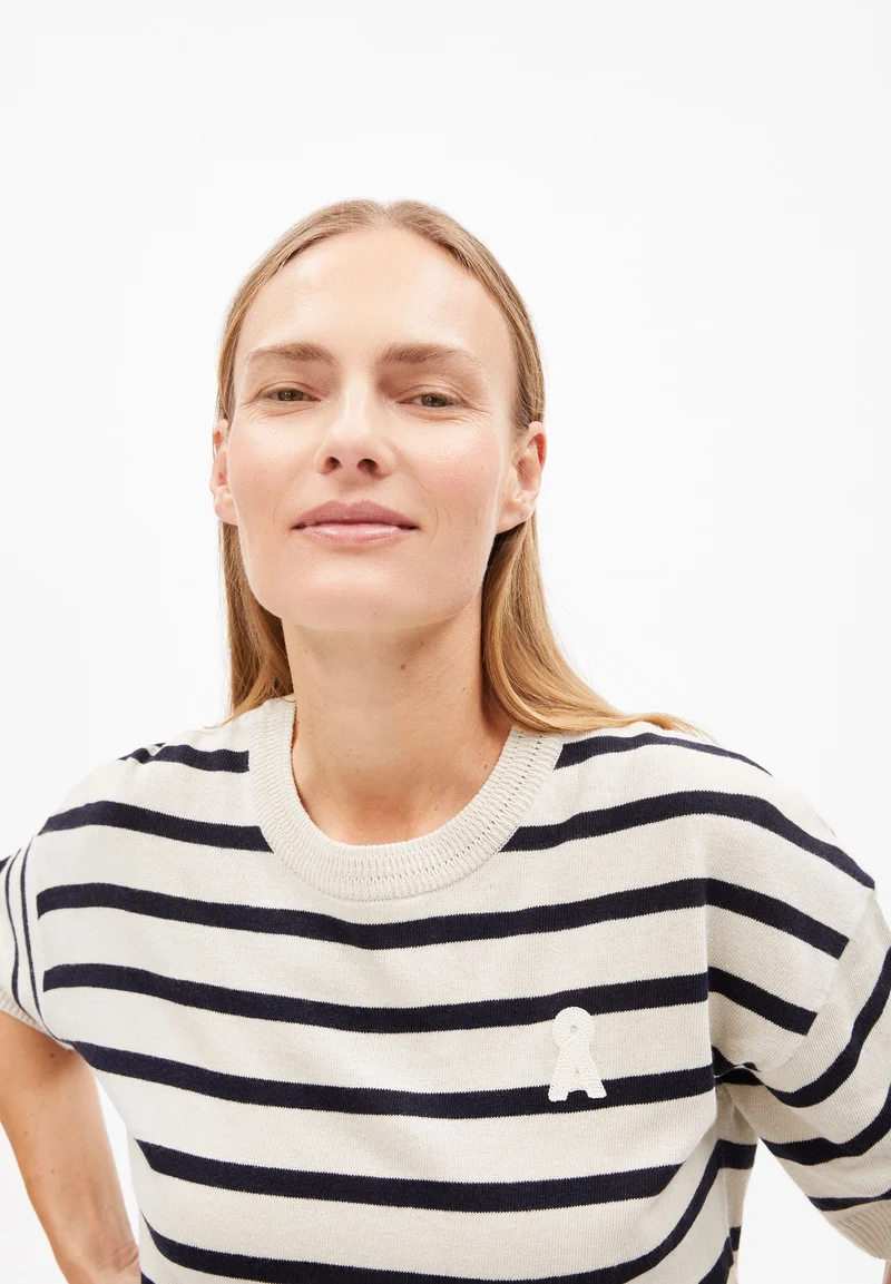 LIZAA LINO STRIPES | raw white-night sky