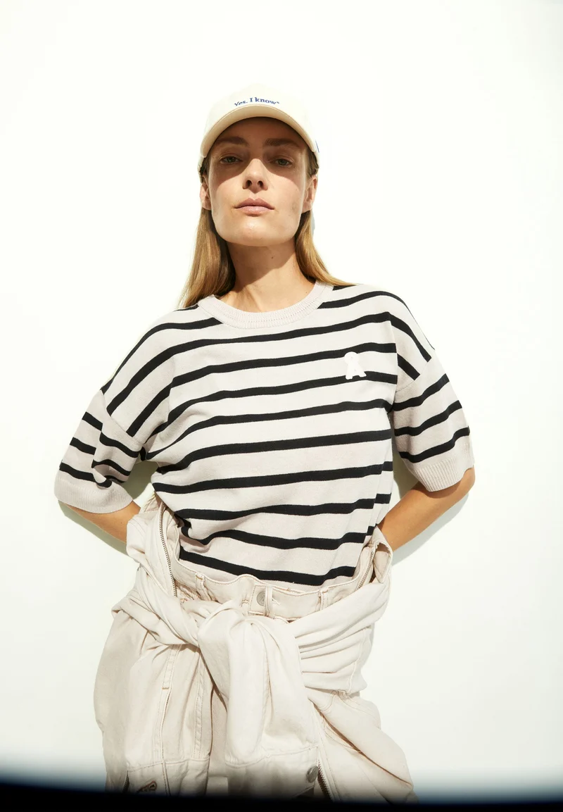 LIZAA LINO STRIPES | raw white-night sky