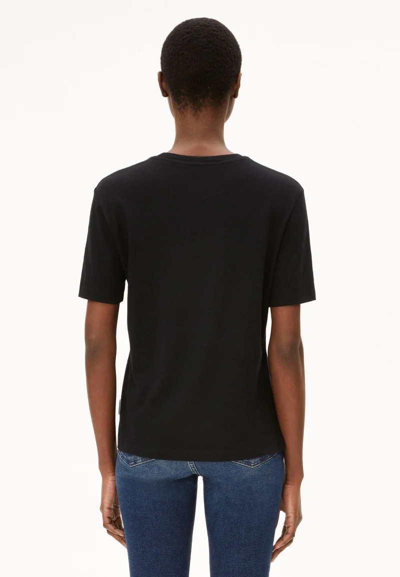 LUALAA LEINEN-MIX T-SHIRT | black