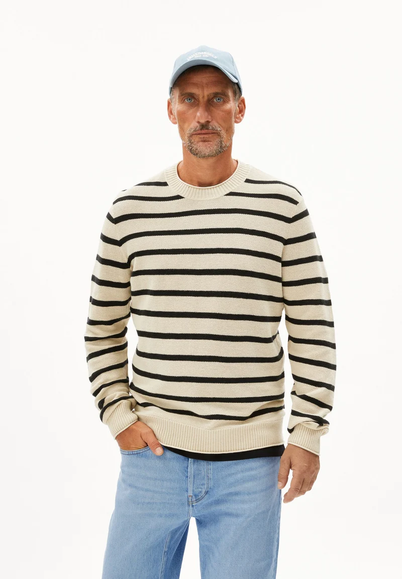 AJAANI LINO STRIPES | raw white-black
