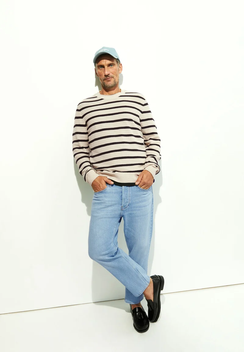 AJAANI LINO STRIPES | raw white-black