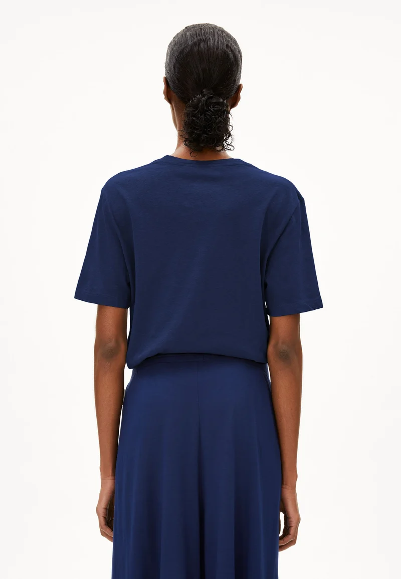 LUALAA LEINEN-MIX T-SHIRT | blue noon