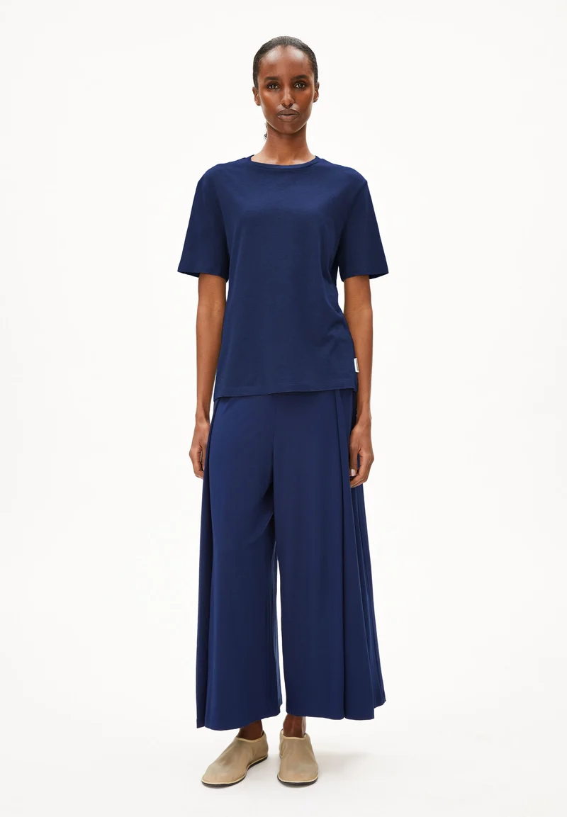 LUALAA LEINEN-MIX T-SHIRT | blue noon