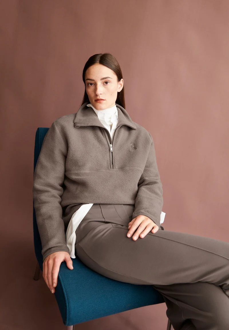 HAARLEENAA BAUMWOLL-FLEECE | walnut cream