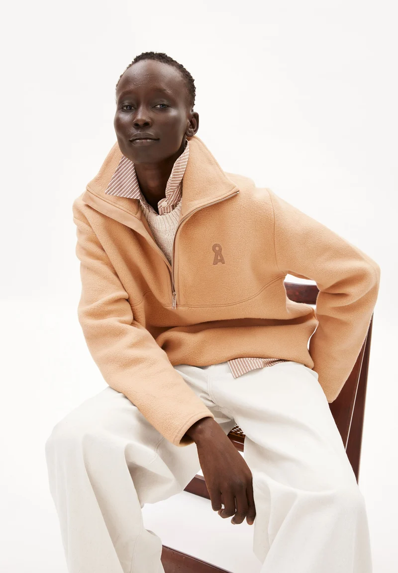 HAARLEENAA BAUMWOLL-FLEECE | beige blond