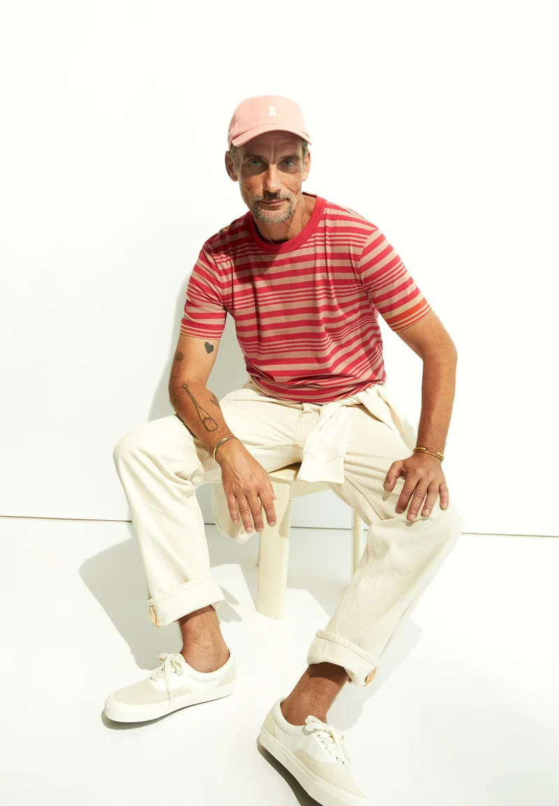 MAARKOS BOLD STRIPES | cinnamon dust-coral blush