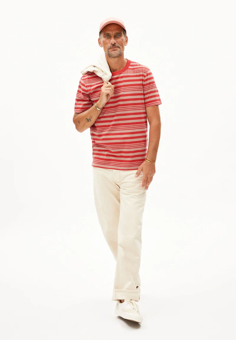 MAARKOS BOLD STRIPES | cinnamon dust-coral blush