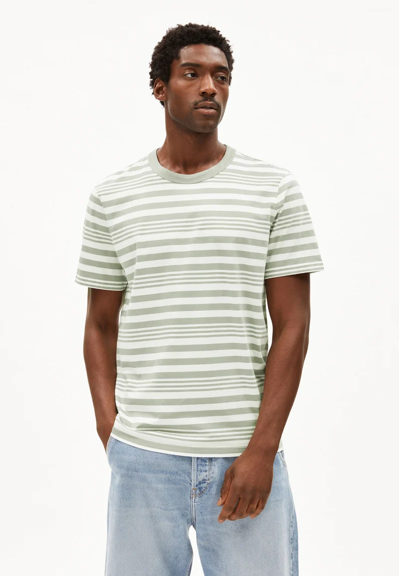 MAARKOS BOLD STRIPES | oatmilk-seagreen