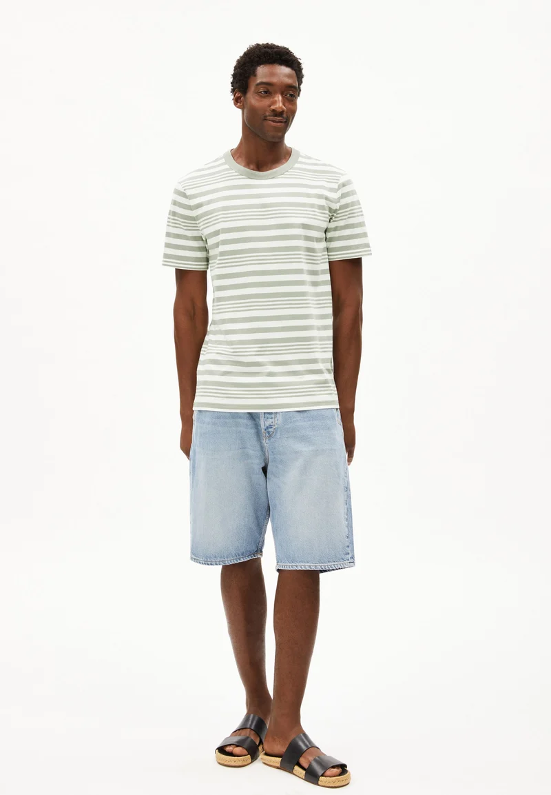 MAARKOS BOLD STRIPES | oatmilk-seagreen