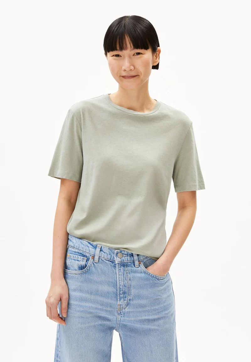 LUALAA LEINEN-MIX T-SHIRT | seagreen