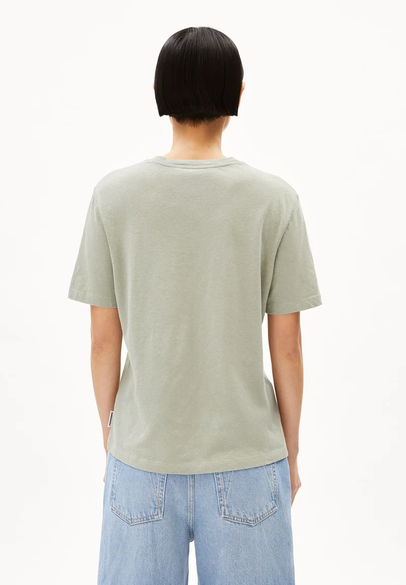 LUALAA LEINEN-MIX T-SHIRT | seagreen