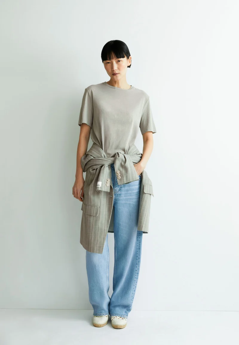 LUALAA LEINEN-MIX T-SHIRT | seagreen