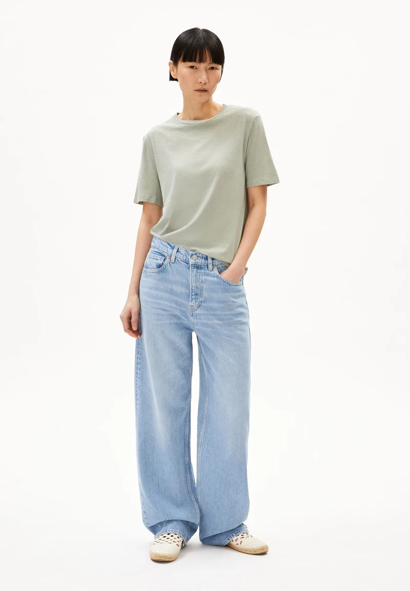 LUALAA LEINEN-MIX T-SHIRT | seagreen