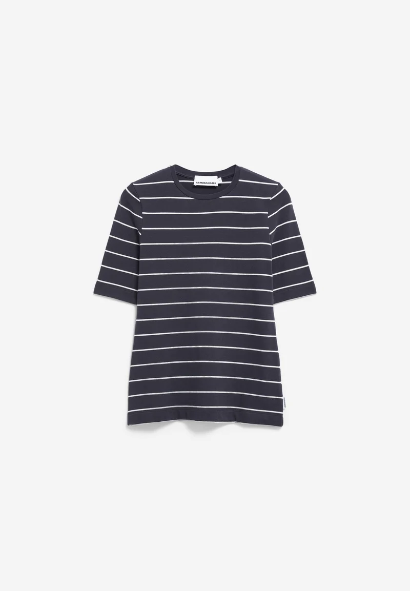 JAANISARA GESTREIFTES T-SHIRT | dark steel-oatmilk