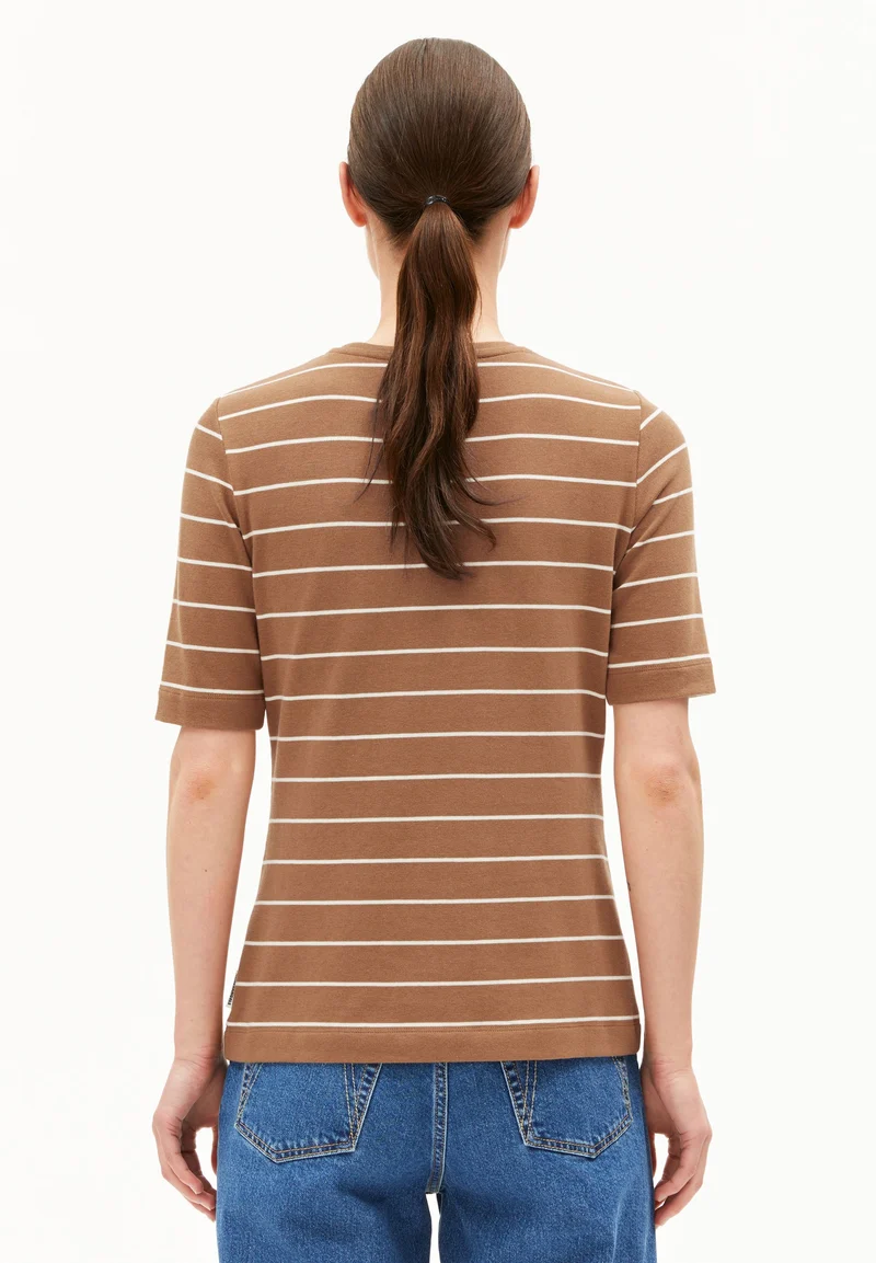 JAANISARA GESTREIFTES T-SHIRT | pale umber-oatmilk