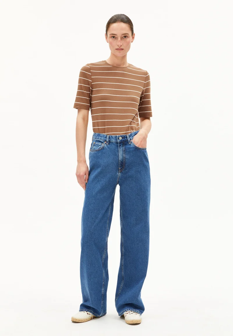 JAANISARA GESTREIFTES T-SHIRT | pale umber-oatmilk