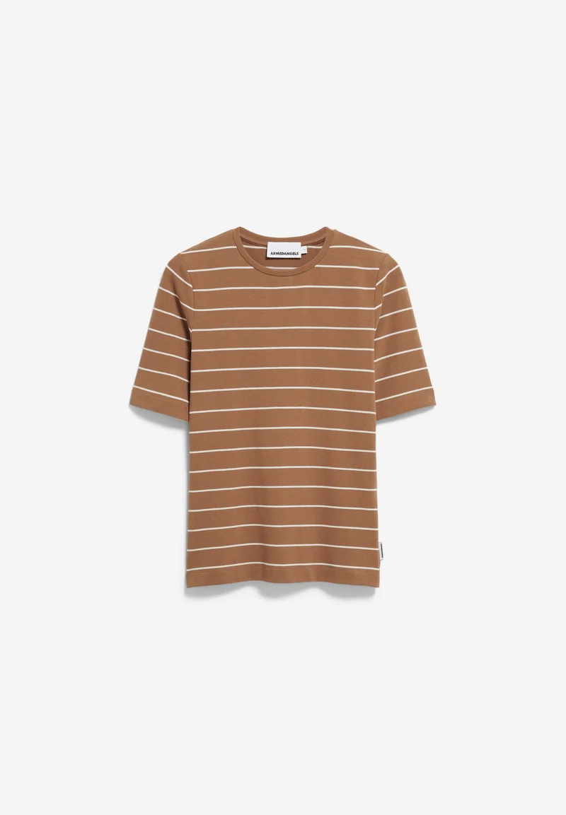 JAANISARA GESTREIFTES T-SHIRT | pale umber-oatmilk