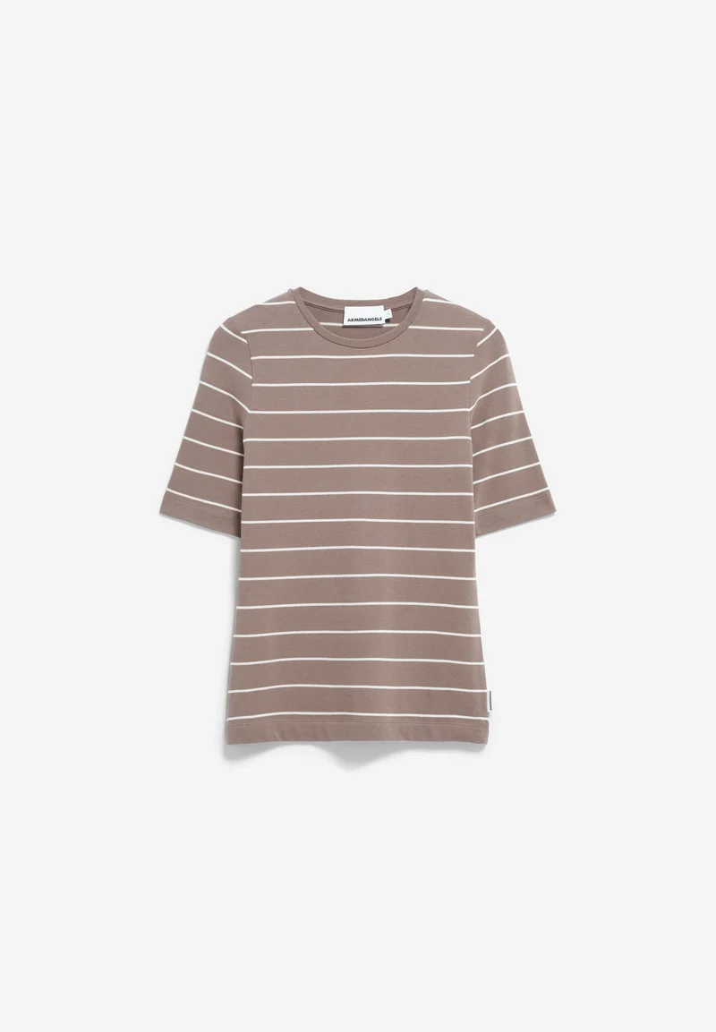 JAANISARA GESTREIFTES T-SHIRT | walnut cream-oatmilk
