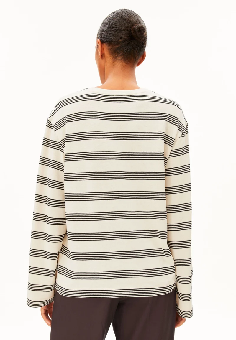 MARYNAA GESTREIFTES LANGARMSHIRT | oatmilk-black