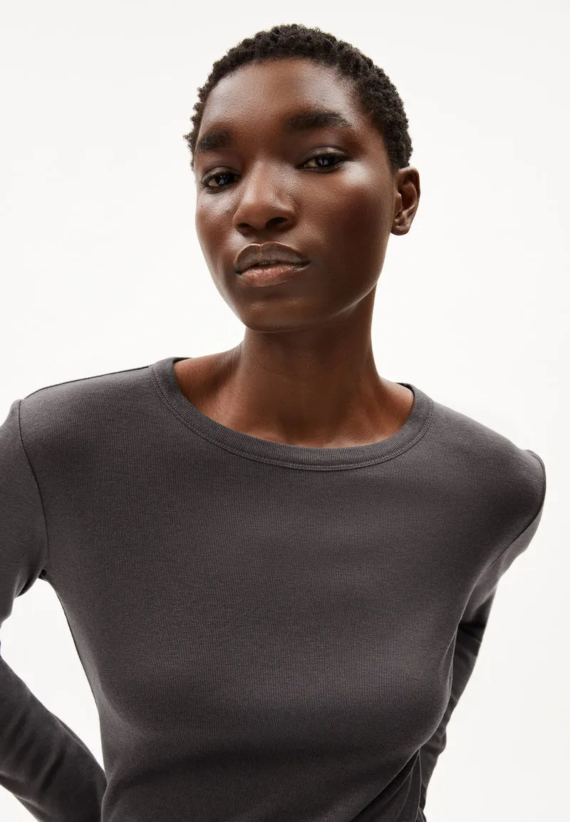 MAIAA WOLL-MIX LANGARMSHIRT | iron cast