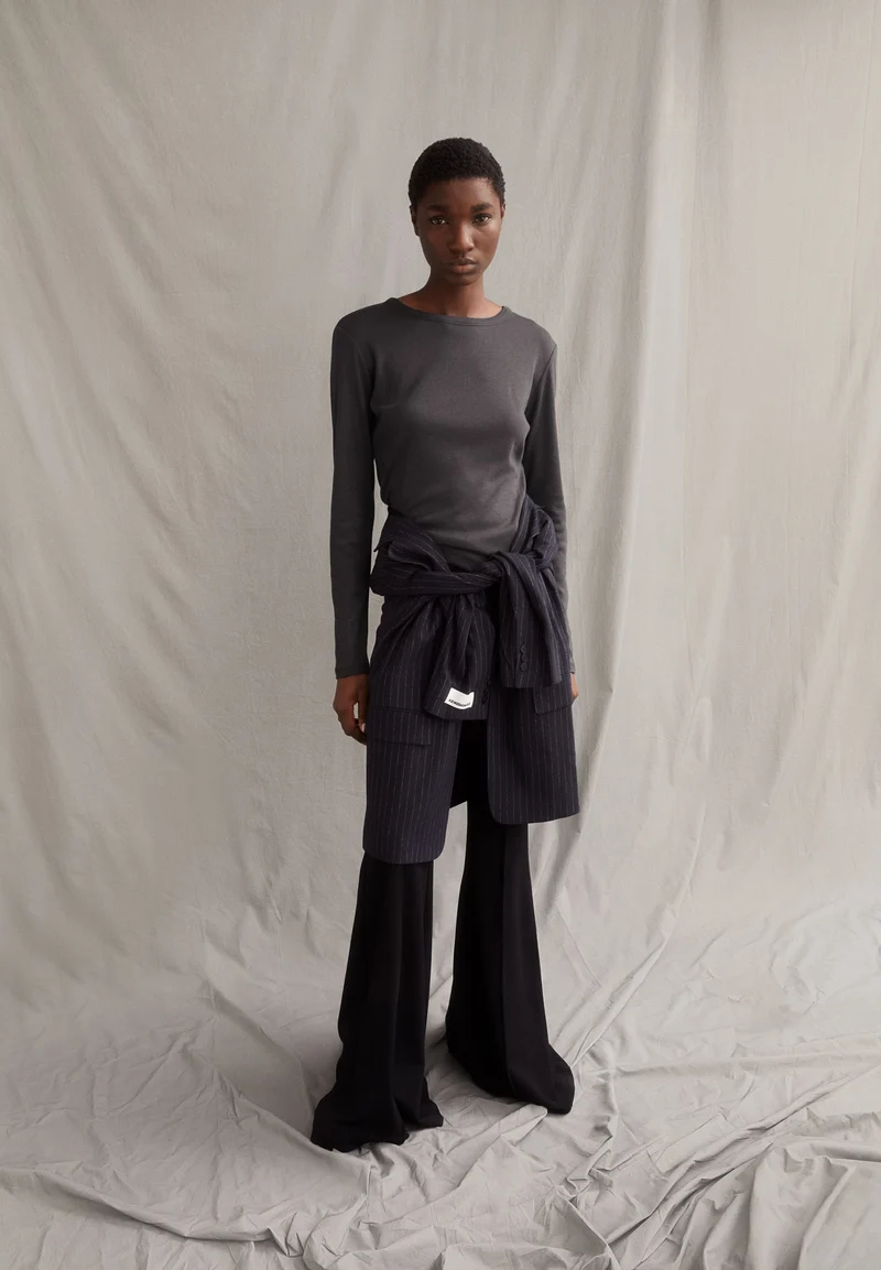 MAIAA WOLL-MIX LANGARMSHIRT | iron cast