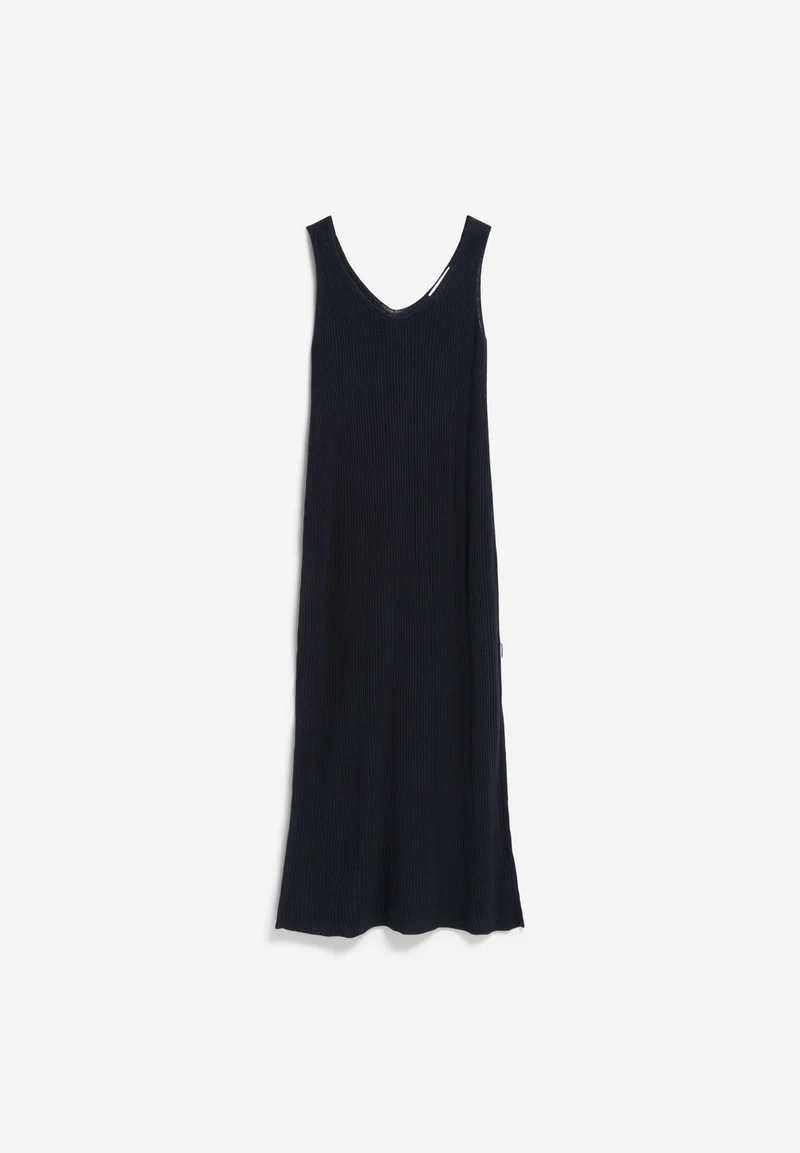 LEINEN-MIX STRICKKLEID | black
